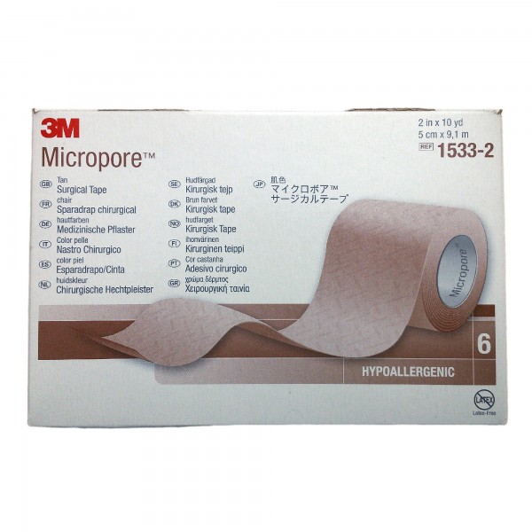 Micropore HAUTFARBEN 5 cm x 9,1 m, 6 Stück