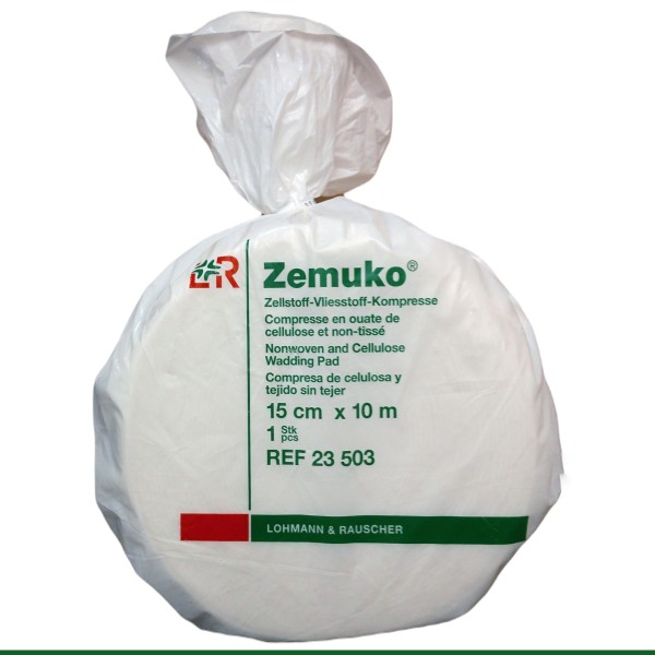 Zemuko Zellstoff-Vliesstoff-Kompresse 15 cm x 10 m