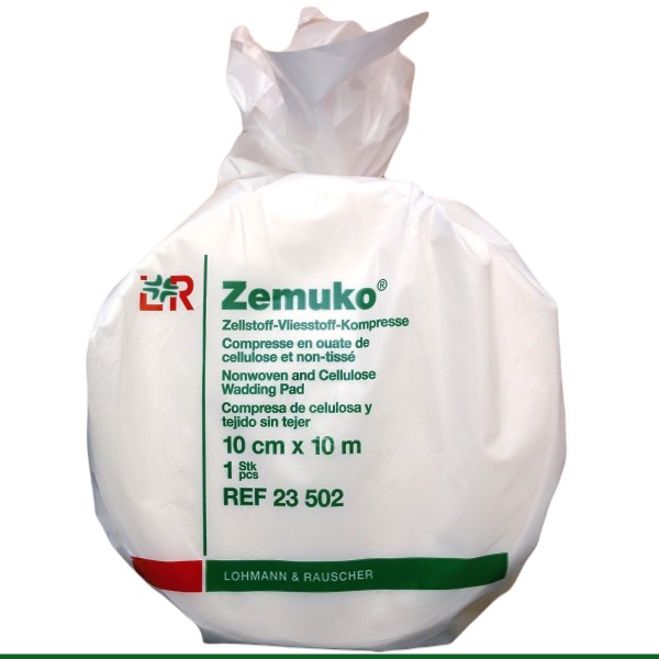 ZeMuKo Zellstoff-Vliesstoff-Kompresse 10 cm x 10 m