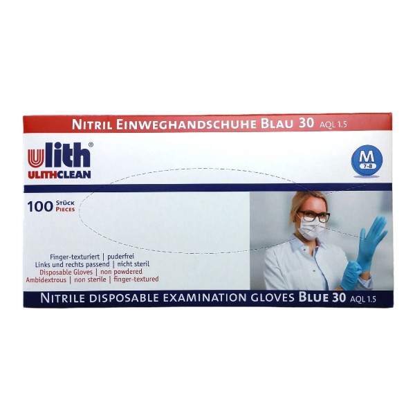 Nitril Einweghandschuhe Blau, 100 Stück, Größe M