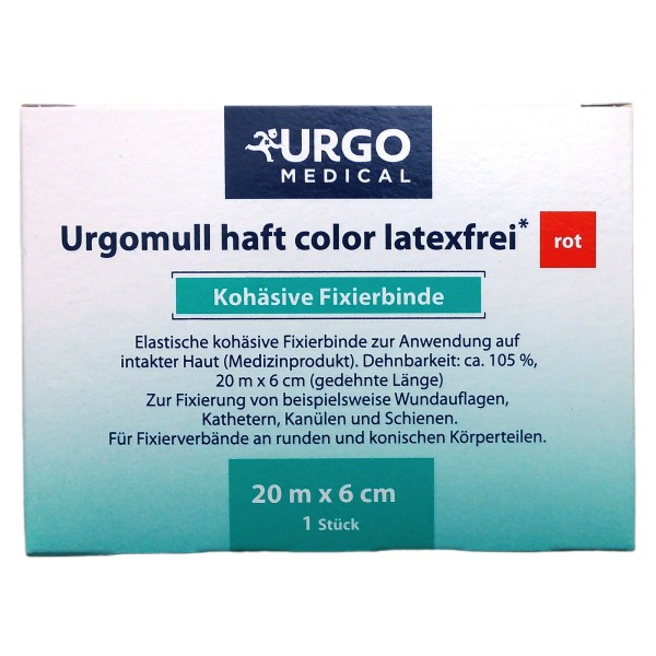 Urgomull haft color latexfrei 20 m x 6 cm ROT